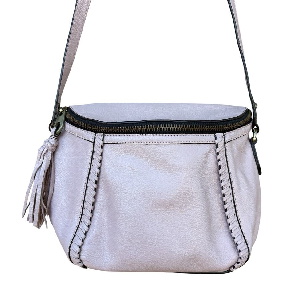 Oryany Leather Pink Tassel Purse Handbag Tote Tassel Bohemian Fringe